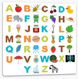 Alphabet and Numbers Stretched Canvas 55642327