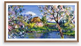 Spring at the river Framed Art Print 55763445