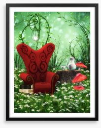 The red chair awaits Framed Art Print 55840820
