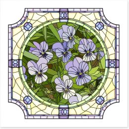 Purple pansy art nouveau Art Print 55925587