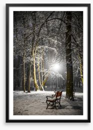 Alone in the midnight snow Framed Art Print 56209831