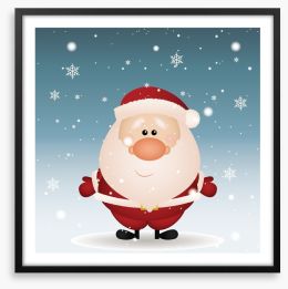 Santa in the snow Framed Art Print 56218125