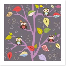 Fairytale tree with owls Art Print 56241096