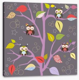 Fairytale tree with owls Stretched Canvas 56241096