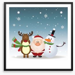 Santa's sidekicks Framed Art Print 56426967