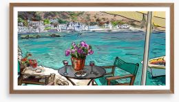 Cafe by the sea Framed Art Print 56448480