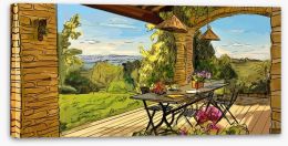 Lunching over the Tuscan hills Stretched Canvas 56448579