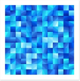 Ocean blue mosaic Art Print 56507487