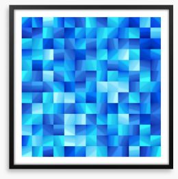 Ocean blue mosaic Framed Art Print 56507487