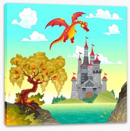 Knights and Dragons Stretched Canvas 56602236