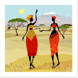 African women on the plains Art Print 56639922
