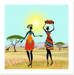 African women on the plains Art Print 56640059
