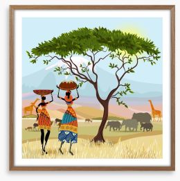 By the acacia tree Framed Art Print 56640095