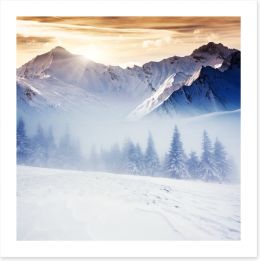 Winter in the mountains Art Print 56854064