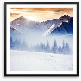 Winter in the mountains Framed Art Print 56854064