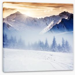 Winter in the mountains Stretched Canvas 56854064