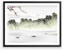 The mountain lake Framed Art Print 57356571
