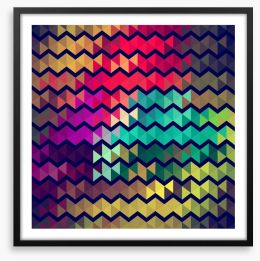 Cool retro zigzags Framed Art Print 57956313