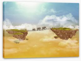 Elephants crossing Stretched Canvas 57970218