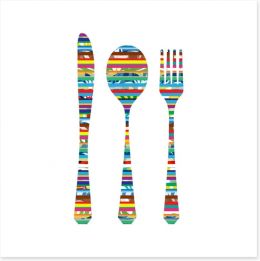 Colourful cutlery Art Print 58174636
