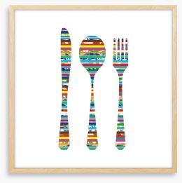Colourful cutlery Framed Art Print 58174636