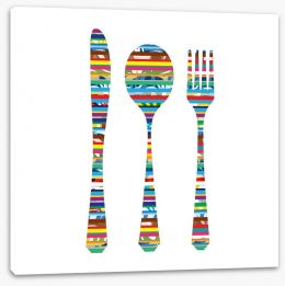 Colourful cutlery Stretched Canvas 58174636