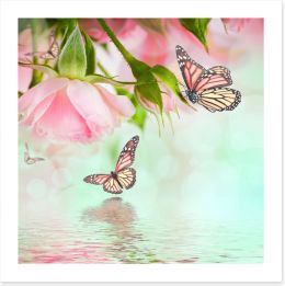 Butterflies and roses Art Print 58253803