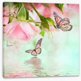 Butterflies and roses Stretched Canvas 58253803