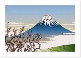 Fuji in the clouds Art Print 58564501