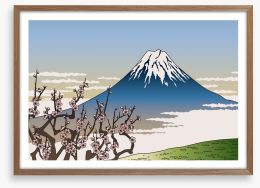 Fuji in the clouds Framed Art Print 58564501