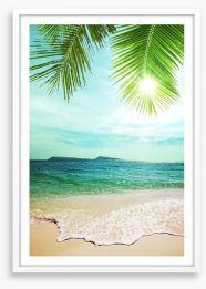 Vintage style tropical beach Framed Art Print 58728761