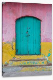 The turquoise door Stretched Canvas 58750590