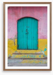 The turquoise door Framed Art Print 58750590