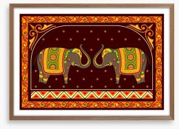 Decorated elephants Framed Art Print 59058024