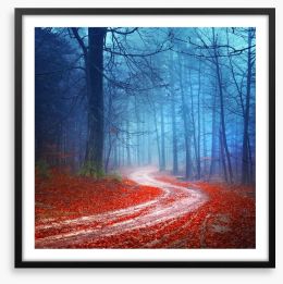 Magical forest road Framed Art Print 59095852
