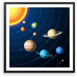 Solar system and sun Framed Art Print 59206454