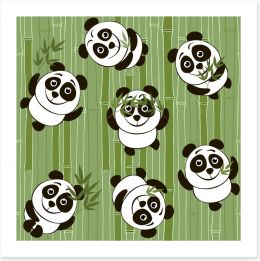 Panda bears and bamboo Art Print 59224244