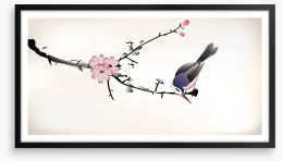 Pink blossom bird Framed Art Print 59286655