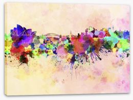 Sydney skyline watercolour Stretched Canvas 59437566