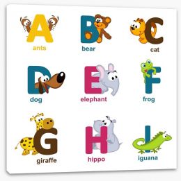 Alphabet animals - A to I Stretched Canvas 59609431
