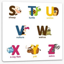 Alphabet animals - S to Z Stretched Canvas 59609581