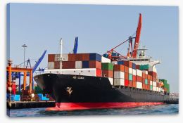 Cargo ship in dock Stretched Canvas 59813777