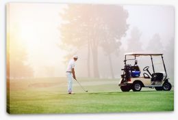 Golfer in the mist Stretched Canvas 60008678