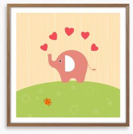 Elephant in love Framed Art Print 60139300