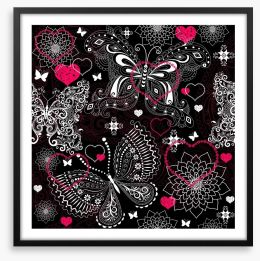Butterfly lace Framed Art Print 60152771