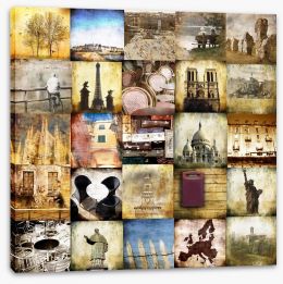 Vintage viaggiare collage Stretched Canvas 60308566