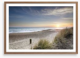 Sunset over the dunes Framed Art Print 60352873