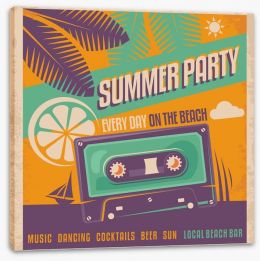 Retro beach party Stretched Canvas 60367464