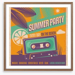 Retro beach party Framed Art Print 60367464