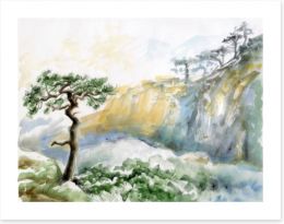 Rocks and pine tree Art Print 60401845